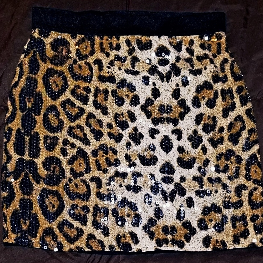 Leopard Print Mini Skirt
